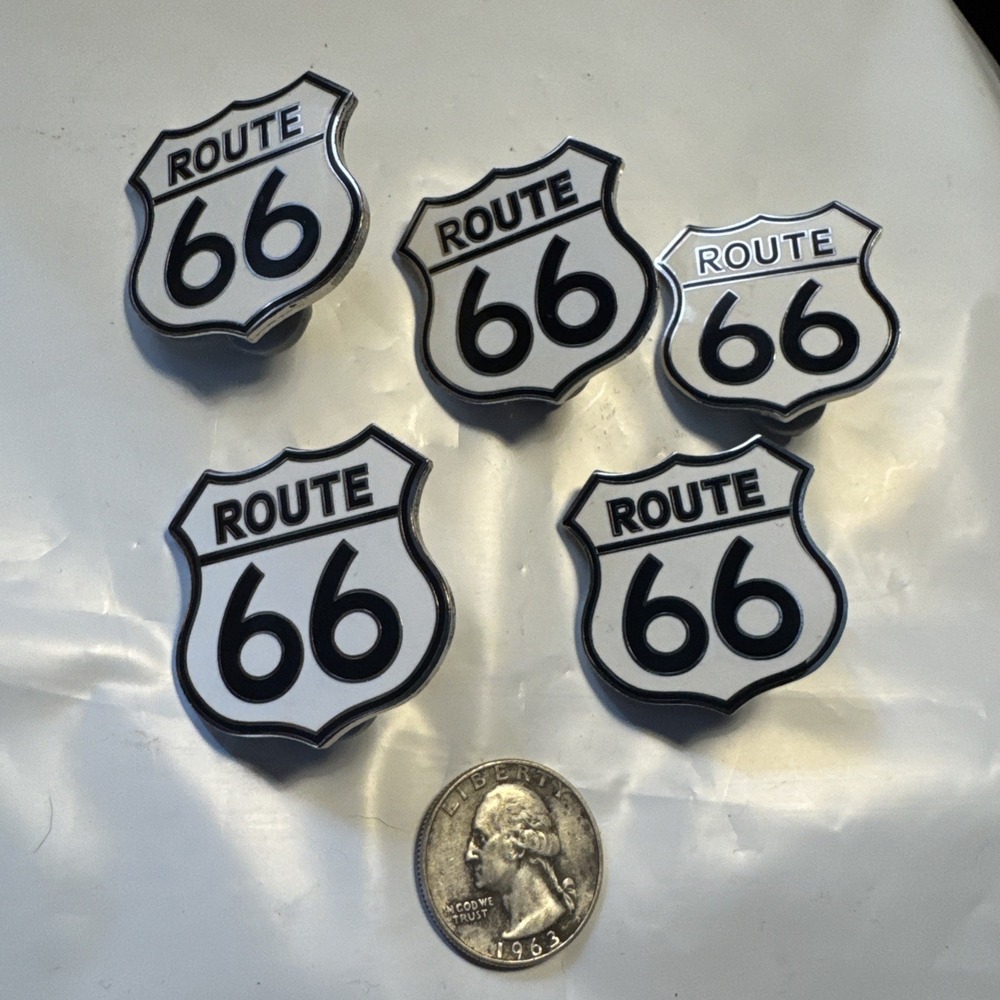 5pcs Vintage Route 66 Hat Coat Vest Lapel Pin Biker Collectible Gift Idea